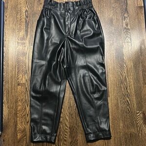 Madewell Black Faux Leather Pants, Size 8